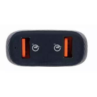 GEMBIRD Autoladegerät, 2x USB, Schnellladegerät, QC3.0, 36 W, schwarz