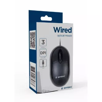 GEMBIRD Kabelgebundene optische Maus, USB, schwarz