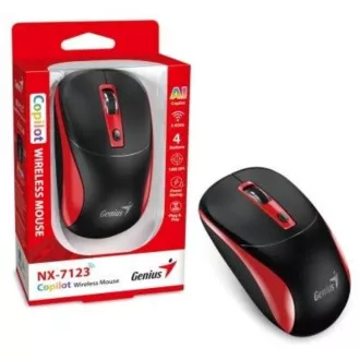 GENIUS Maus NX-7123/ 1200 dpi/ kabellos/ Copilot/ schwarz/ rot GENIUS Maus NX-7123/ 1200 dpi/ kabellos/ Copilot/ schwarz/ rot