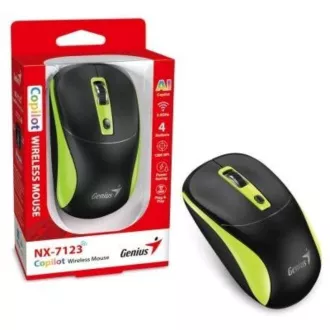 GENIUS Maus NX-7123/ 1200 dpi/ kabellos/ Copilot/ schwarz-grün GENIUS Maus NX-7123/ 1200 dpi/ kabellos/ Copilot/ schwarz-grün