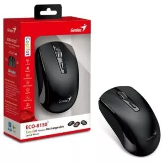 GENIUS Maus ECO-8150/ 1200 dpi/ kabellos/ wiederaufladbar/ Copilot/ schwarz