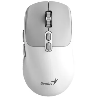 GENIUS Maus NX-8080S BT/ Dual Bluetooth   2, 4GHz/ 1600 dpi/ Copilot/ kabellos/ leise/ weiß/ grau