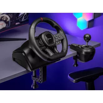 TRACER Lenkrad SimRacer 6in1, Lenkrad, Pedale, Schaltgetriebe, schwarz TRACER Lenkrad SimRacer 6in1, Lenkrad, Pedale, Schaltgetriebe, schwarz