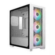 Cooler Master Gehäuse Elite 301, mATX, Transparentes Seitenteil, 3x 120mm ARGB Lüfter, Weiß