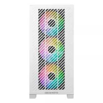 Cooler Master Gehäuse Elite 301, mATX, Transparentes Seitenteil, 3x 120mm ARGB Lüfter, Weiß