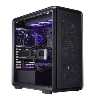 Cooler Master Gehäuse MasterFrame 600 Schwarz, Transparentes Seitenteil, ATX, 3x 140mm Lüfter, 1x 120mm Lüfter, Schwarz
