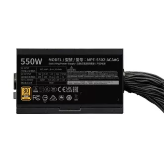 Cooler Master MWE Gold 550W V3, 120mm, 80 Gold, ATX 3.1 Cooler Master MWE Gold 550W V3, 120mm, 80 Gold, ATX 3.1