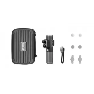 KiCA Pro Massagepistole, Touchscreen, 3 Modi, 3 Köpfe, Doppelpenetration, aus Flugzeugaluminium, grau