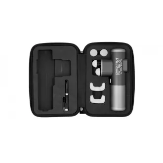 KiCA Pro Massagepistole, Touchscreen, 3 Modi, 3 Köpfe, Doppelpenetration, aus Flugzeugaluminium, grau