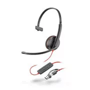 Poly Blackwire 3210 Headset, USB-C/A-Adapter, mono