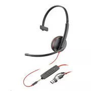 Poly Blackwire 3215 Headset, 3,5 mm Klinke   USB-C/A Adapter, mono (lose)