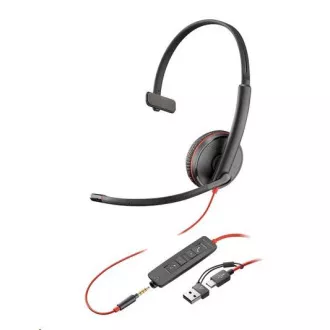 Poly Blackwire 3215 Headset, 3,5 mm Klinke USB-C/A Adapter, mono (lose) Poly Blackwire 3215 Headset, 3,5 mm Klinke USB-C/A Adapter, mono (lose)