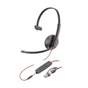 Poly Blackwire 3215 Headset, 3,5 mm Klinke   USB-C/A Adapter, mono