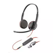 Poly Blackwire 3225 Headset, 3,5 mm Klinke   USB-C/A Adapter, Stereo (lose)