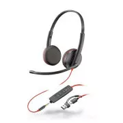 Poly Blackwire 3225 Headset, 3,5 mm Klinke   USB-C/A Adapter, Stereo