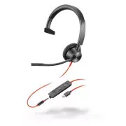 Poly Blackwire 3315 MS Teams Headset, 3,5 mm Klinke   USB-C/A Adapter, mono