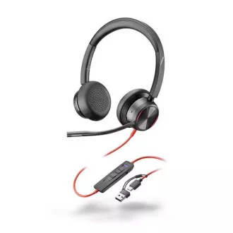 Poly Blackwire 8225 MS Teams Headset, USB-C/A-Adapter, Stereo
