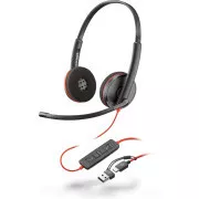 Poly Blackwire 3220 Headset, USB-C/A-Adapter, Stereo
