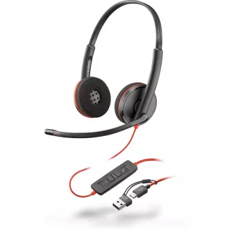 Poly Blackwire 3220 Headset, USB-C/A-Adapter, Stereo Poly Blackwire 3220 Headset, USB-C/A-Adapter, Stereo