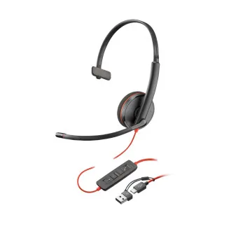 Poly Blackwire 3220 Headset, USB-C/A-Adapter, Stereo Poly Blackwire 3220 Headset, USB-C/A-Adapter, Stereo