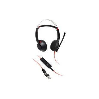 Poly Blackwire 5220 Headset, 3,5 mm Klinke   USB-C/A Adapter, Stereo