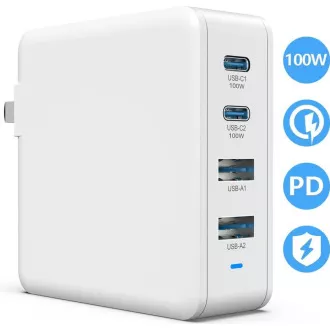 Viking USB GaN 100W Ladegerät, PD3.0 und QC4 Unterstützung, weiß Viking USB GaN 100W Ladegerät, PD3.0 und QC4 Unterstützung, weiß