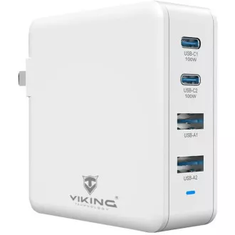 Viking USB GaN 100W Ladegerät, PD3.0 und QC4 Unterstützung, weiß Viking USB GaN 100W Ladegerät, PD3.0 und QC4 Unterstützung, weiß