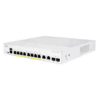 Cisco Switch CBS250-8P-E-2G (8xGbE, 2xGbE/SFP Combo, 8xPoE , 60W, lüfterlos) - REFRESH