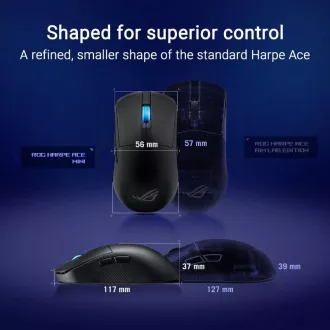 ASUS Gaming-Maus ROG Harpe Ace Mini, Wireless BT, RF 2.4GHz, Schwarz