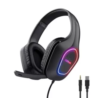 TRUST Gaming Headset GXT 416 ZIROX, LED, USB, 3.5mm Klinke, schwarz