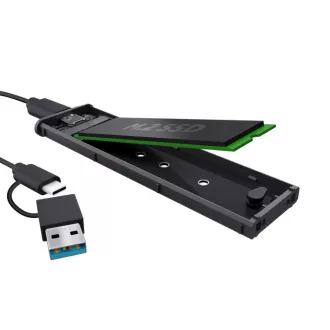 TRUST Externes Gehäuse für M.2 SSD, USB-C 3.2 Gen2, M.2 2280, schwarz
