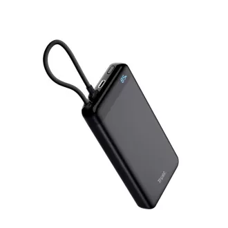 TRUST Powerbank Fiera, 20000 mAh, Mit Kabel, 2x USB-C, schwarz TRUST Powerbank Fiera, 20000 mAh, Mit Kabel, 2x USB-C, schwarz