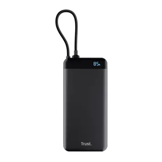 TRUST Powerbank Fiera, 20000 mAh, Mit Kabel, 2x USB-C, schwarz TRUST Powerbank Fiera, 20000 mAh, Mit Kabel, 2x USB-C, schwarz