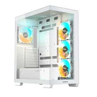 GIGABYTE Gehäuse GB-C500PI ST, Mid-Tower, 1xUSB-C 3.2, 2xUSB 3.0, 4x 120mm ARGB Lüfter, weiß GIGABYTE Gehäuse GB-C500PI ST, Mid-Tower, 1xUSB-C 3.2, 2xUSB 3.0, 4x 120mm ARGB Lüfter, weiß