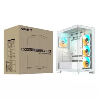 GIGABYTE Gehäuse GB-C500PI ST, Mid-Tower, 1xUSB-C 3.2, 2xUSB 3.0, 4x 120mm ARGB Lüfter, weiß GIGABYTE Gehäuse GB-C500PI ST, Mid-Tower, 1xUSB-C 3.2, 2xUSB 3.0, 4x 120mm ARGB Lüfter, weiß