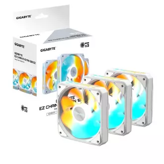 GIGABYTE Lüfter EZ CHAIN RVS FAN 3-PACK, 3x120mm, weiß GIGABYTE Lüfter EZ CHAIN RVS FAN 3-PACK, 3x120mm, weiß
