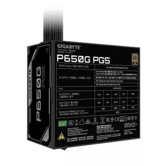 GIGABYTE Netzteil P650G PG5, 650W, 120mm, 80 Plus Gold, ATX 3.1