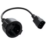 C-TECH Netzadapterkabel C14 (M) -> schuko (F), 15 cm