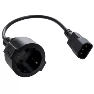 C-TECH Netzadapterkabel C14 (M) -> schuko (F), 15 cm C-TECH Netzadapterkabel C14 (M) -> schuko (F), 15 cm
