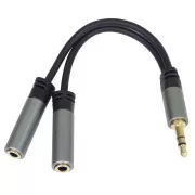 PremiumCord HQ 3,5mm Klinkenstecker - 2x Klinkenbuchse 15cm