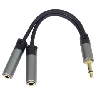 PremiumCord HQ 3,5mm Klinkenstecker - 2x Klinkenbuchse 15cm PremiumCord HQ 3,5mm Klinkenstecker - 2x Klinkenbuchse 15cm