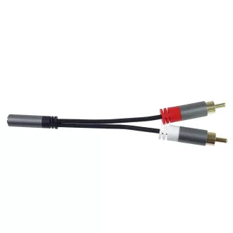 PremiumCord Kabel HQ Jack 3.5mm Buchse - 2x CINCH Stecker 15cm