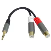 PremiumCord Kabel HQ Jack 3.5mm Male - 2x CINCH Female 15cm