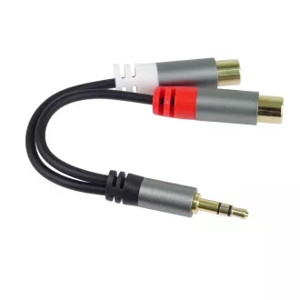 PremiumCord Kabel HQ Jack 3.5mm Male - 2x CINCH Female 15cm