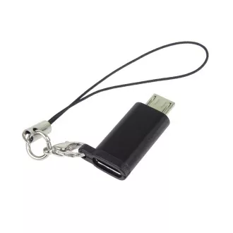 PremiumCord Adapter USB-C Buchse - USB 2.0 Micro-B/Stecker, schwarz mit Aufhängeöse PremiumCord Adapter USB-C Buchse - USB 2.0 Micro-B/Stecker, schwarz mit Aufhängeöse