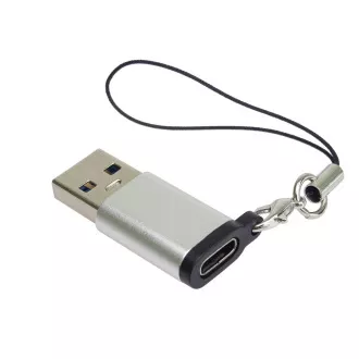PremiumCord Adapter USB3.0 A Stecker - USB-C Buchse, silber mit Aufhängeschlaufe PremiumCord Adapter USB3.0 A Stecker - USB-C Buchse, silber mit Aufhängeschlaufe