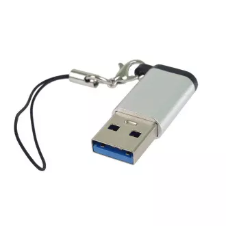 PremiumCord Adapter USB3.0 A Stecker - USB-C Buchse, silber mit Aufhängeschlaufe PremiumCord Adapter USB3.0 A Stecker - USB-C Buchse, silber mit Aufhängeschlaufe
