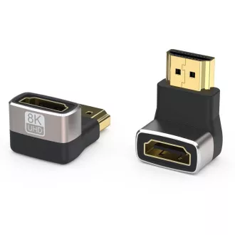 PREMIUMCORD Adapterstecker 8K HDMI A - HDMI A, F/M, 90° rechter Winkel