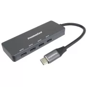 PREMIUMCORD Hub USB-C auf 4x USB 3.2 Typ-C, 5G SuperSpeed, Aluminium