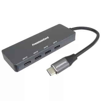 PREMIUMCORD Hub USB-C auf 4x USB 3.2 Typ-C, 5G SuperSpeed, Aluminium PREMIUMCORD Hub USB-C auf 4x USB 3.2 Typ-C, 5G SuperSpeed, Aluminium
